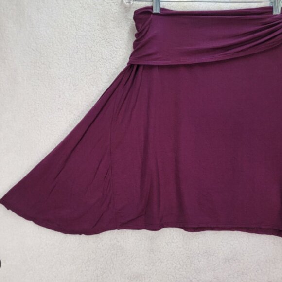 Women's Max Studio Purple Fold-Over Waist Mini Skirt - Picture 3 of 7